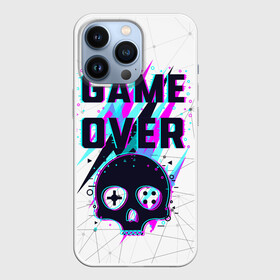 Чехол для iPhone 13 Pro с принтом Game OVER   NEON 3D в Тюмени,  |  | игра | неон | неоновый принт | неоновый череп | череп