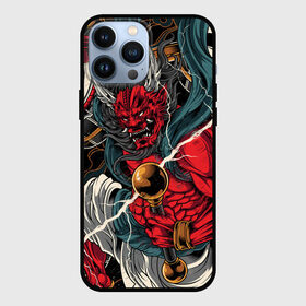 Чехол для iPhone 13 Pro Max с принтом БОГ ГРОМА РАЙДЗИН в Тюмени,  |  | demon | evil | god | japan | raijin | red | samurai | бог | буддизм | восток | гроза | гром | демон | дьявол | зло | красный | молния | райдзин | самурай | япония