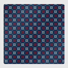 Магнитный плакат 3Х3 с принтом Свитер Алатырь в Тюмени, Полимерный материал с магнитным слоем | 9 деталей размером 9*9 см | merry christmas | алатырь | бабушкин свитер | новый год | орнамент | подарок | рождество | свитер | северные узоры | снежинки