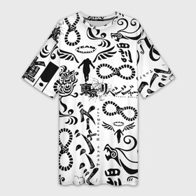 Платье-футболка 3D с принтом ТОКИЙСКИЕ МСТИТЕЛИ ЛОГОБОМБИНГ в Тюмени,  |  | anime | draken | mikey | tokyorevengers | valhalla | аниме | вальгала | дракен | иероглифы | кэн | манга | мандзиро | микки | рюгудзи | сано | символы | токийские мстители