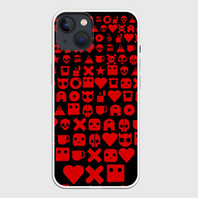Чехол для iPhone 13 с принтом Любовь, смерть и роботы пиктограммы в Тюмени,  |  | любовь | мульфильм | пиктограмма