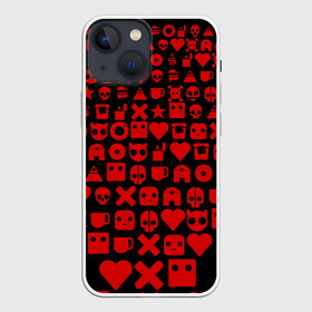 Чехол для iPhone 13 mini с принтом Любовь, смерть и роботы пиктограммы в Тюмени,  |  | любовь | мульфильм | пиктограмма