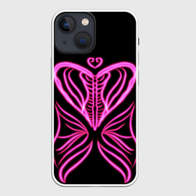 Чехол для iPhone 13 mini с принтом Бабочка любви в Тюмени,  |  | бабочка | люблю | любовь | рёбра | розовое сердечко | розовое сердце | сердечко | сердце