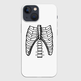 Чехол для iPhone 13 mini с принтом ребра скелета в Тюмени,  |  | anatomy | bones | cell | chest | death | disks | halloween | open | ribs | skeleton | spine | анатомия | грудная | диски | клетка | кости | открытая | позвоночник | ребра | скелет | хэллоуин