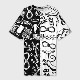 Платье-футболка 3D с принтом ТОКИЙСКИЕ МСТИТЕЛИ ЛОГОБОМБИНГ ЧБ в Тюмени,  |  | anime | draken | mikey | tokyorevengers | valhalla | аниме | вальгала | дракен | иероглифы | кэн | манга | мандзиро | микки | рюгудзи | сано | символы | токийские мстители