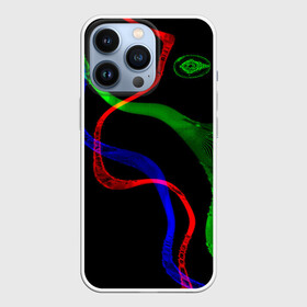 Чехол для iPhone 13 Pro с принтом Неоновый хаос 3D Neon chaos 3D в Тюмени,  |  | abstraction | chaos | colors | neon | stripes | абстракция | неон | полосы | хаос | цвета | чёрный фон