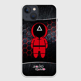 Чехол для iPhone 13 с принтом Игра в кальмара 3D Black  Red в Тюмени,  |  | squid game | выживание | игра в кальмара | кальмар | корейский | корея