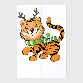 Магнитный плакат 2Х3 с принтом Тигренок   новогодний олень в Тюмени, Полимерный материал с магнитным слоем | 6 деталей размером 9*9 см | 2022 | год тигра | новый год | новый год 2022 | символ года | тигр | тигренок | тигрица | тигры