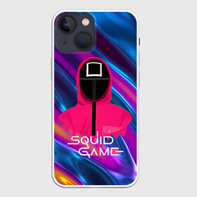 Чехол для iPhone 13 mini с принтом Игра в кальмара   переливающийся фон в Тюмени,  |  | squid game | выживание | игра в кальмара | кальмар | корейский | корея