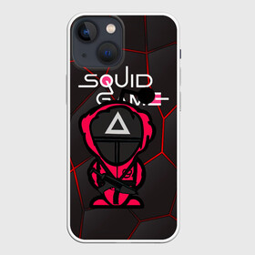 Чехол для iPhone 13 mini с принтом Squid game BLACK в Тюмени,  |  | Тематика изображения на принте: squid game | выживание | игра в кальмара | кальмар | корейский | корея