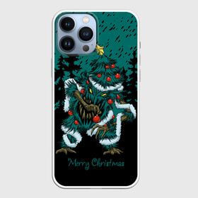 Чехол для iPhone 13 Pro Max с принтом Бесячья ёлка в Тюмени,  |  | demon | evil spirits | forest | frenzied tree | halloween | happy new year | merry christmas | night | red balls | satan | sharp fangs | бесячья ёлка | демон | красные шары | лес | нечисть | новый год | ночь | острые клыки | рождество | сатана | хэллоуин