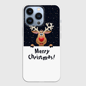 Чехол для iPhone 13 Pro с принтом Новогодний Оленёнок Рудольф в Тюмени,  |  | christmas | merry christmas | santa claus | дед мороз | ёлка | новогодние олени | новый год | оленёнок бэмби | оленёнок рудольф | с новым годом | сантаклаус | свитер с оленями | северный олень | снегурочка | снежинки