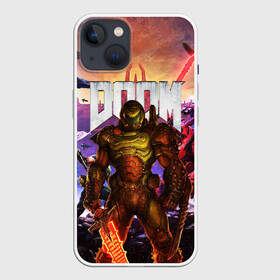 Чехол для iPhone 13 с принтом DOOM ETERNAL | ДУМ БИТВА В АДУ в Тюмени,  |  | demons | devil | doom | doom eternal | doom guy | doom slayer | hell | iddqd | mark of the doom slayer | slayer | ад | гарнило | демоны | дум | палач | палач рока