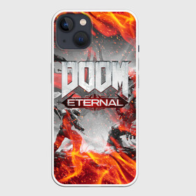 Чехол для iPhone 13 с принтом DOOM ETERNAL | ДУМ ПАЛАЧ РОКА В ОГНЕ в Тюмени,  |  | demons | devil | doom | doom eternal | doom guy | doom slayer | hell | iddqd | mark of the doom slayer | slayer | ад | гарнило | демоны | дум | палач | палач рока