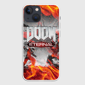 Чехол для iPhone 13 mini с принтом DOOM ETERNAL | ДУМ ПАЛАЧ РОКА В ОГНЕ в Тюмени,  |  | demons | devil | doom | doom eternal | doom guy | doom slayer | hell | iddqd | mark of the doom slayer | slayer | ад | гарнило | демоны | дум | палач | палач рока