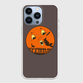 Чехол для iPhone 13 Pro с принтом Ожившая ночь в Тюмени,  |  | bat | black | broom | c | cat | evening | face | fence | flight | full moon | halloween | mouse | mystic | night | sky | smile | sunrise | sunset | witch | ведьма | вечер | восход | забор | закат | кот | летучая | лицо | метла | мистика | м