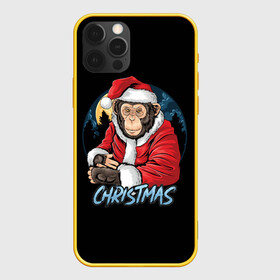 Чехол для iPhone 12 Pro с принтом CHRISTMAS (обезьяна) в Тюмени, силикон | область печати: задняя сторона чехла, без боковых панелей | chimpanzee | christmas | gorilla | merry christmas | monkey | santa claus | бигфут | гамадрил | гиббон | год обе | горилла | дед мороз | ёлка | животное | зверь | мартышка | новый год | обезьяна | орангутан | подарок | праздник