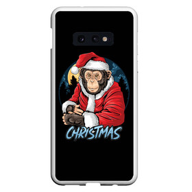 Чехол для Samsung S10E с принтом CHRISTMAS (обезьяна) в Тюмени, Силикон | Область печати: задняя сторона чехла, без боковых панелей | Тематика изображения на принте: chimpanzee | christmas | gorilla | merry christmas | monkey | santa claus | бигфут | гамадрил | гиббон | год обе | горилла | дед мороз | ёлка | животное | зверь | мартышка | новый год | обезьяна | орангутан | подарок | праздник