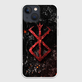 Чехол для iPhone 13 mini с принтом BERSERK LOGO GRUNGE RED в Тюмени,  |  | anime | berserk | logo | аниме | берсерк | бесерк | лого | логотип | манга | мультфильм