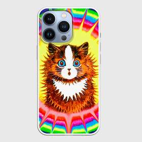 Чехол для iPhone 13 Pro с принтом Psychedelic Rainbow Cat в Тюмени,  |  | benedict cumberbatch | louis wain | louis wains cats | psychedelic rainbow cat | the electrical life | антропоморфный | бенедикт камбербэтч | известный художник | кошачьи миры луиса уэйна | луис вэйн | луис уэйн | радуга | радужный кот