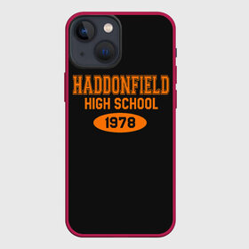 Чехол для iPhone 13 mini с принтом Haddonfield High School 1978 в Тюмени,  |  | face | haddonfield | halloween | high | killer | leather | maniac | michael | myers | mystic | school | uniform | кожаное | лицо | майерс | майкл | мистика | старшая | униформа | форма | хаддонифилд | хэллоуин | ш