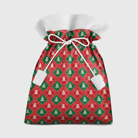 Подарочный 3D мешок с принтом Ёлочки (красно зелёные) в Тюмени, 100% полиэстер | Размер: 29*39 см | Тематика изображения на принте: merry christmas | бабушкин свитер | дед мороз | ёлка | елочные шары | новогодний подарок | новый год | подарок | природа | рождество | свитер | свитер с ёлками | снежинки