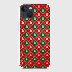 Чехол для iPhone 13 с принтом Ёлочки (красно зелёные) в Тюмени,  |  | merry christmas | бабушкин свитер | дед мороз | ёлка | елочные шары | новогодний подарок | новый год | подарок | природа | рождество | свитер | свитер с ёлками | снежинки