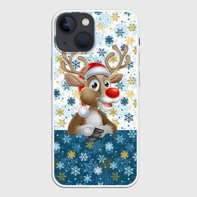 Чехол для iPhone 13 mini с принтом Весёлый Оленёнок в Тюмени,  |  | christmas | santa claus | дед мороз | ёлка | зима | игрушки | лось | мороз | новогодние олени | новый год | оленёнок бэмби | оленёнок рудольф | олень | подарок | праздник | рождество | с новым годом | сантаклаус