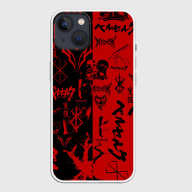 Чехол для iPhone 13 с принтом BERSERK BLACK RED | БЕРСЕРК ПАТТЕРН в Тюмени,  |  | anime | anime berserk | berserk | knight | manga | аниме | аниме берсерк | берсерк | гатс | клеймо | манга | рыцарь | япония