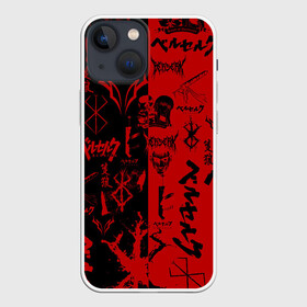 Чехол для iPhone 13 mini с принтом BERSERK BLACK RED | БЕРСЕРК ПАТТЕРН в Тюмени,  |  | anime | anime berserk | berserk | knight | manga | аниме | аниме берсерк | берсерк | гатс | клеймо | манга | рыцарь | япония