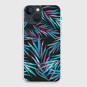 Чехол для iPhone 13 mini с принтом Листья Пальм Неон в Тюмени,  |  | leaf | neon | palm | summer | неон | пальма