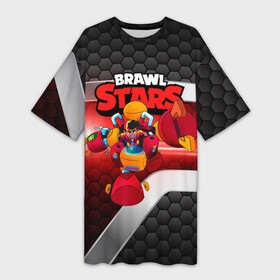 Платье-футболка 3D с принтом Meg Brawl Stars game в Тюмени,  |  | brawl | brawl stars | brawlstars | mec | meg | бравл | бравлстарс | мег | мек | мэг | мэк