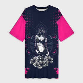 Платье-футболка 3D с принтом ДЕВУШКА С ТАТУ  ПОСТАПОКАЛИПСИС в Тюмени,  |  | girl | girls | армагедон | девушка | девушка с тату | пафос | пафосные | подарок | подруге | постапокалипсис | противогаз