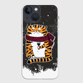 Чехол для iPhone 13 mini с принтом Тигр с бокалом вина в Тюмени,  |  | 2022 | год тигра | новый год | новый год 2022 | символ года | тигр | тигренок | тигрица | тигры