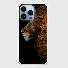 Чехол для iPhone 13 Pro с принтом ПЛАМЕННЫЙ ЛЕВ в Тюмени,  |  | fire | flame | king | lion | вожак | голова | животные | звери | кошки | лев | огонь | пламя | царь