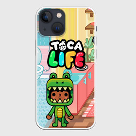Чехол для iPhone 13 mini с принтом Toca Boca | Тока бока костюм крокодила в Тюмени,  |  | toca boca | детская игра | дружба | игра | лого | логотип | персонажи | прикоснуться ко рту | руки | тока бока