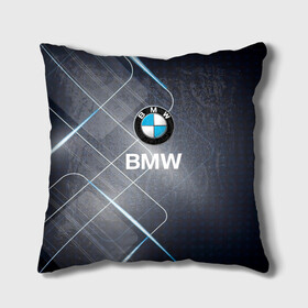 Подушка 3D с принтом [BMW] Logo в Тюмени, наволочка – 100% полиэстер, наполнитель – холлофайбер (легкий наполнитель, не вызывает аллергию). | состоит из подушки и наволочки. Наволочка на молнии, легко снимается для стирки | bmw | bmw performance | m | motorsport | performance | бмв | моторспорт