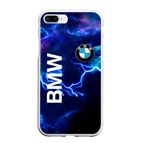 Чехол для iPhone 7Plus/8 Plus матовый с принтом [BMW] Синяя молния в Тюмени, Силикон | Область печати: задняя сторона чехла, без боковых панелей | bmw | bmw performance | m | motorsport | performance | бмв | моторспорт