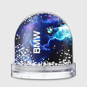 Игрушка Снежный шар с принтом [BMW] Синяя молния в Тюмени, Пластик | Изображение внутри шара печатается на глянцевой фотобумаге с двух сторон | bmw | bmw performance | m | motorsport | performance | бмв | моторспорт