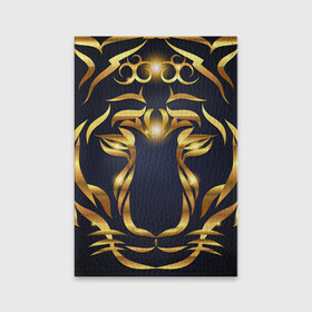 Обложка для паспорта матовая кожа с принтом Золотой символ года Тигр в Тюмени, натуральная матовая кожа | размер 19,3 х 13,7 см; прозрачные пластиковые крепления | в чем встречать новый год | золотой узор | идея подарка на новый год | подарок на новый год | символ нового года | тигр золотой | тигр символ года 2022 | узоры из золота