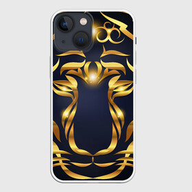 Чехол для iPhone 13 mini с принтом Золотой символ года Тигр в Тюмени,  |  | в чем встречать новый год | золотой узор | идея подарка на новый год | подарок на новый год | символ нового года | тигр золотой | тигр символ года 2022 | узоры из золота