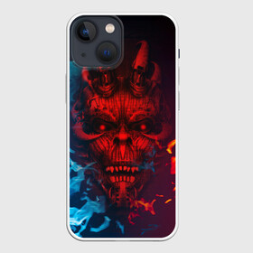 Чехол для iPhone 13 mini с принтом Diablo Fire Ice в Тюмени,  |  | black | demon | devil | fire | hell | horns | ice | prints | top | trend | ад | демон | дьявол | лёд | огонь | принты | рога | топ | тренд | черный