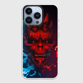 Чехол для iPhone 13 Pro с принтом Diablo Fire Ice в Тюмени,  |  | Тематика изображения на принте: black | demon | devil | fire | hell | horns | ice | prints | top | trend | ад | демон | дьявол | лёд | огонь | принты | рога | топ | тренд | черный