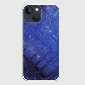 Чехол для iPhone 13 mini с принтом Синие акварельные мазки в Тюмени,  |  | акварель | арт | краски | мазки | мазки красок | рисунок | рисунок акварелью | рисунок красками