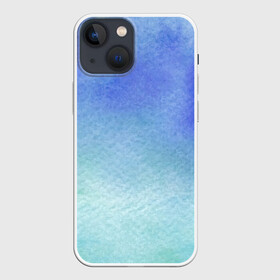 Чехол для iPhone 13 mini с принтом Небесная синева в Тюмени,  |  | акварель | арт | краски | мазки | мазки красок | небо | облака | облако | рисунок | рисунок акварелью | рисунок красками