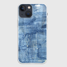 Чехол для iPhone 13 mini с принтом Джинсовые мазки в Тюмени,  |  | акварель | арт | джинса | джинсы | краски | мазки | мазки красок | рисунок | рисунок акварелью | рисунок красками | ткань