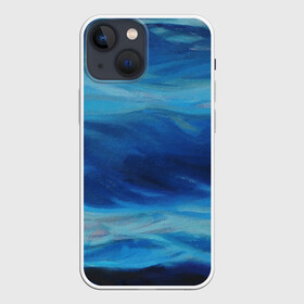 Чехол для iPhone 13 mini с принтом Акварельное море в Тюмени,  |  | акварель | арт | вода | краски | мазки | мазки красок | море | рисунок | рисунок акварелью | рисунок красками | тёмная вода