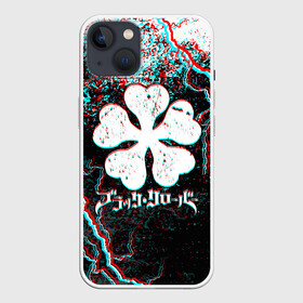 Чехол для iPhone 13 с принтом BLACK CLOVER GLITCHF FLASHES в Тюмени,  |  | asta | black bull | black clover | bull | clover | аста | бык | клевер | чёрный бык | чёрный клевер