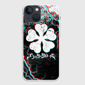 Чехол для iPhone 13 mini с принтом BLACK CLOVER GLITCHF FLASHES в Тюмени,  |  | asta | black bull | black clover | bull | clover | аста | бык | клевер | чёрный бык | чёрный клевер