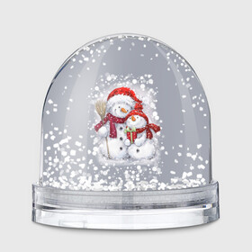 Игрушка Снежный шар с принтом Два снеговика в Тюмени, Пластик | Изображение внутри шара печатается на глянцевой фотобумаге с двух сторон | 2022 | год тигра | новогодний подарок | новый год | подарок на новый год | снег | снеговик | снеговики